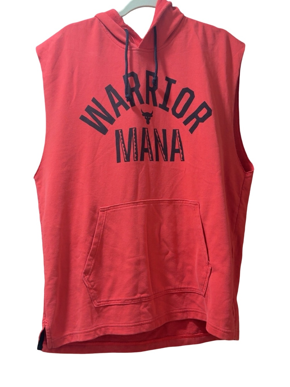 Under Armour Red Sleeveless Hoodie Tank with 'Warrior Mama' Graphic